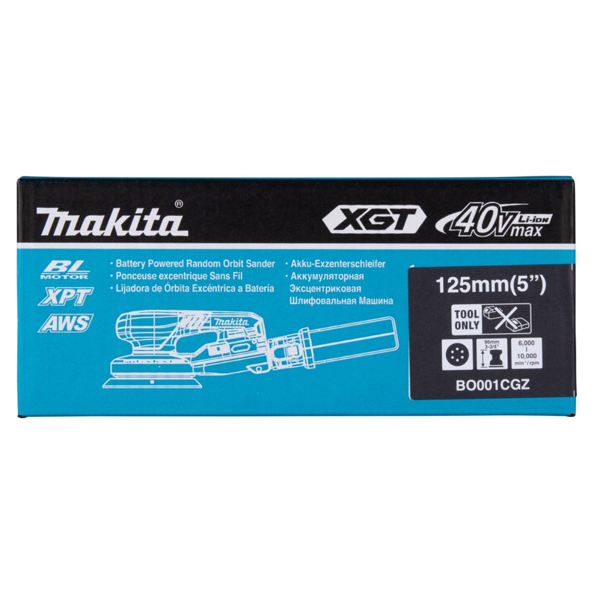 Makita Akku-Exzenterschleifer XGT - Connector - 125 mm Ø - 5,0 mm Hub - 1,6 m Kabel - BO001CGZ