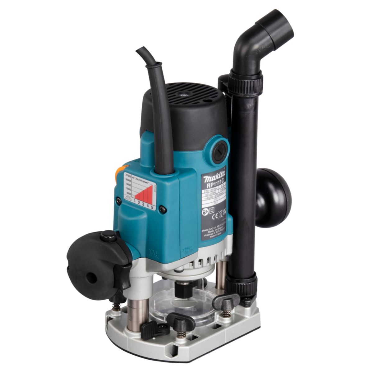 Makita Oberfräse 1.100 W inkl. D-53556 12-teiligem Fräser-Set im MAKPAC RP1111CJFA