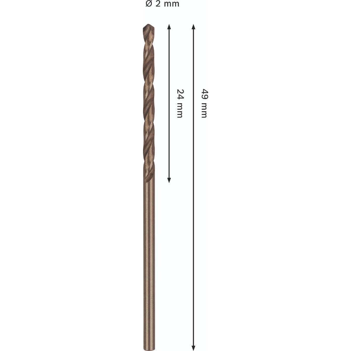 Bosch PRO Stainless Steel HSS-Co Spiralbohrer, 2 x 24 x 49 mm