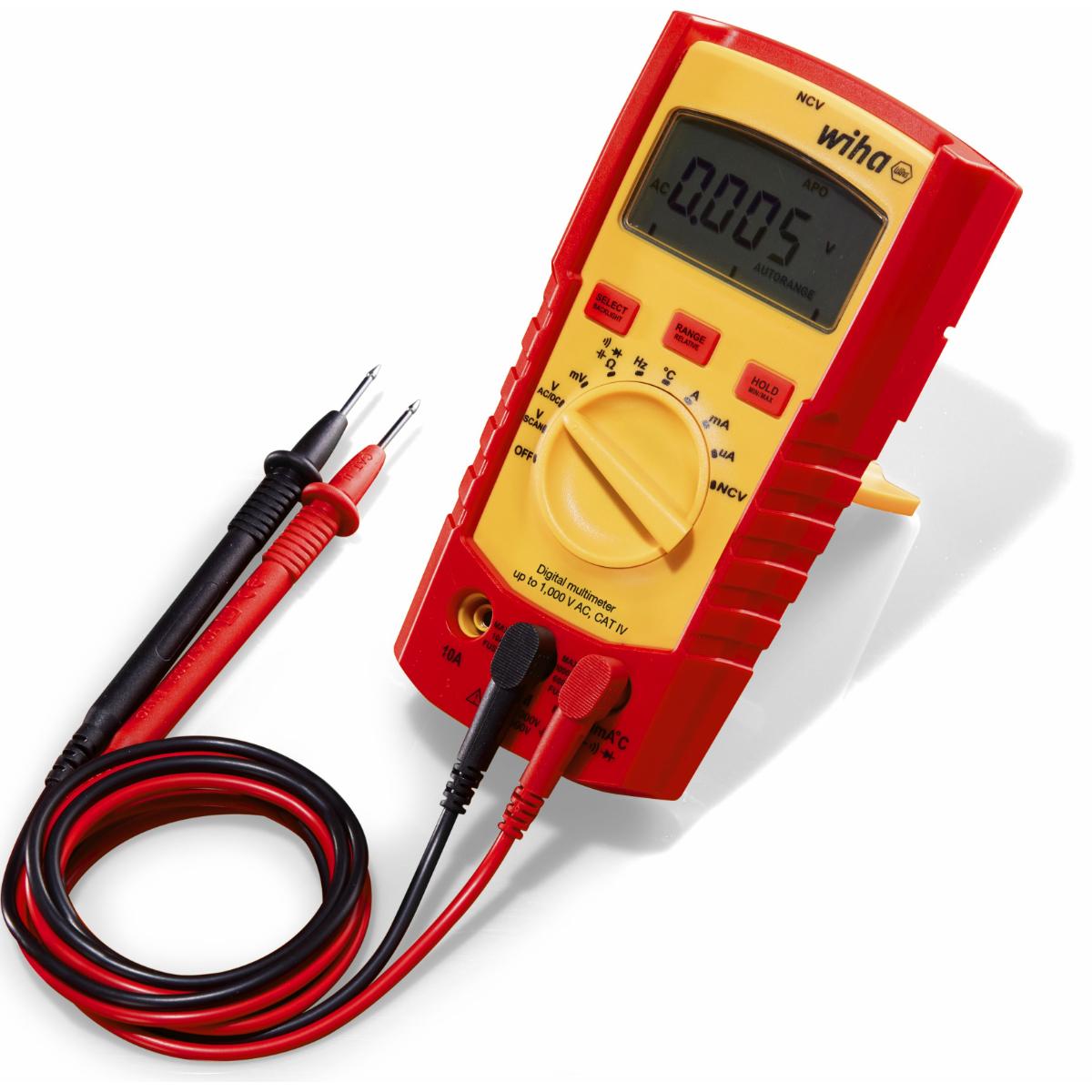 Wiha Digitales Multimeter bis 1.000 V AC, CAT IV mit 2x AAA-Batterien