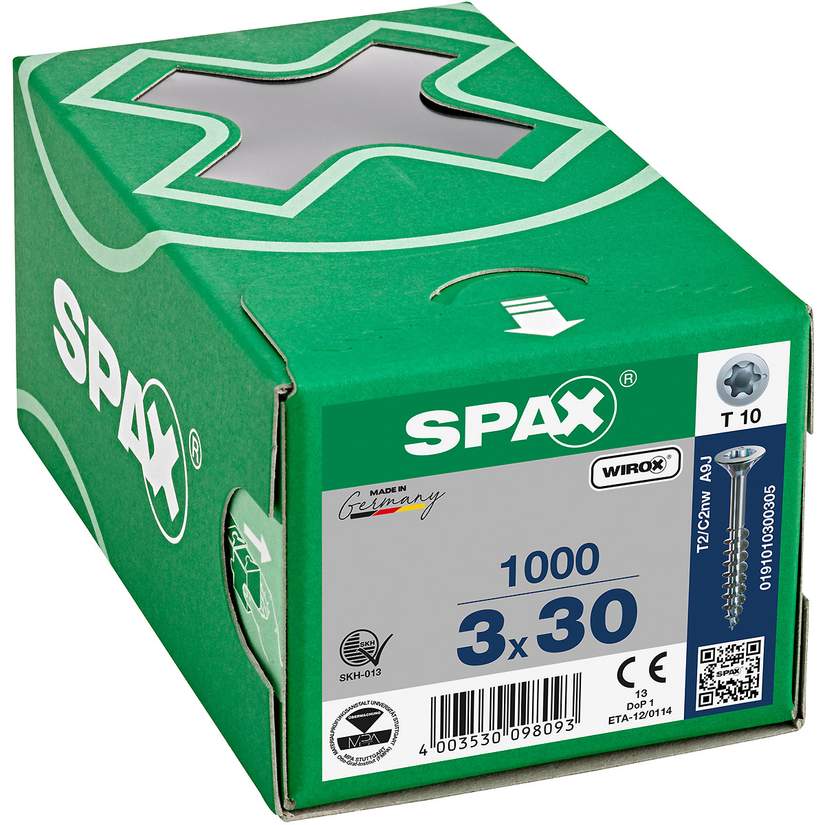 SPAX-S Senkkopf Bremsrippen T-Star Plus T10 Teilgewinde WIROX, 1000 Stück