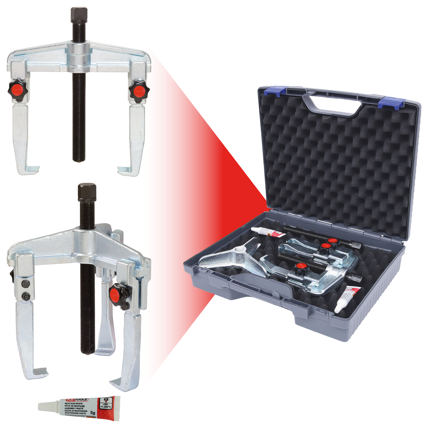 KS Tools Schnellspann-Universal-Abzieher-Satz, 7-tlg 20-90mm