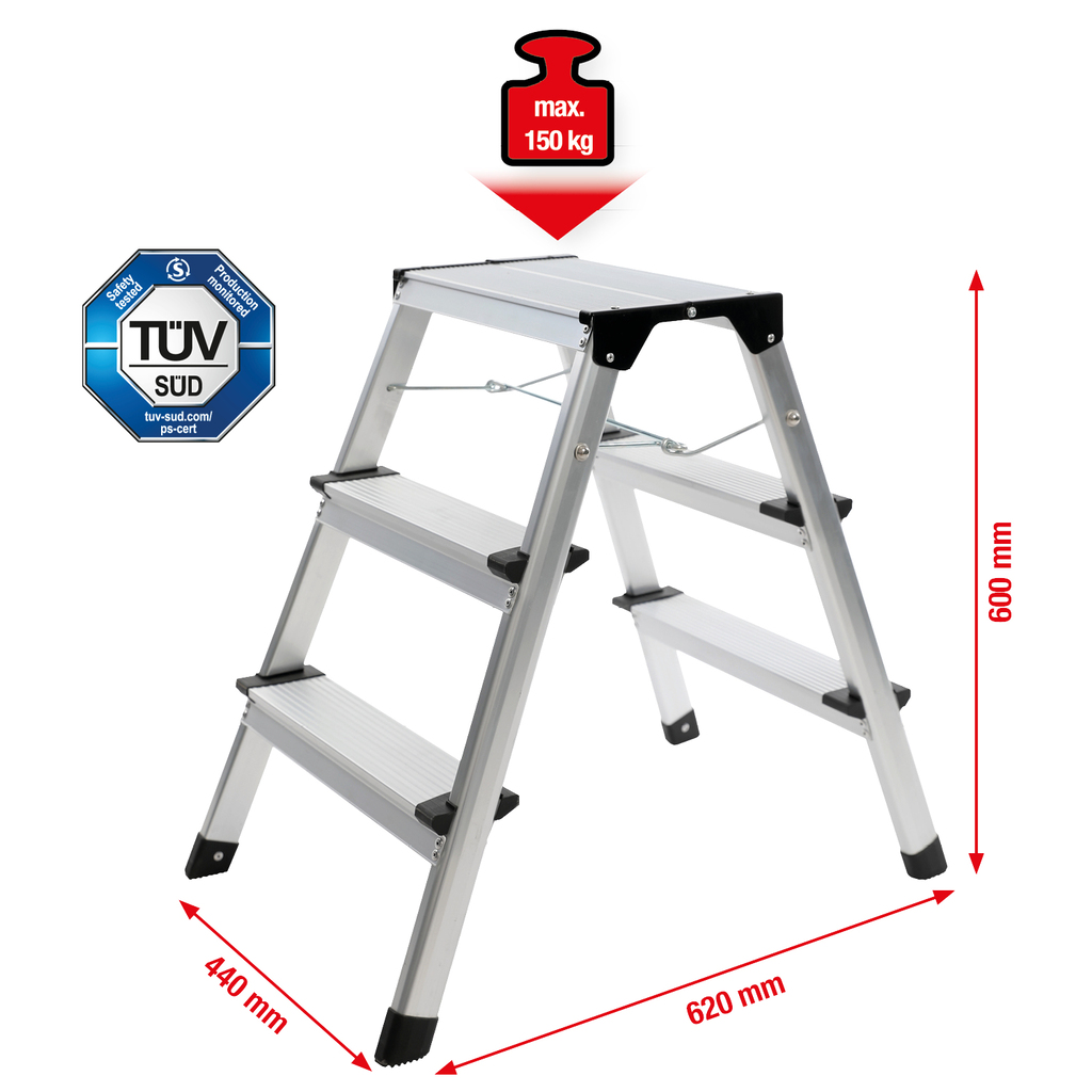 KS Tools Aluminium-Stufen-Stehleiter