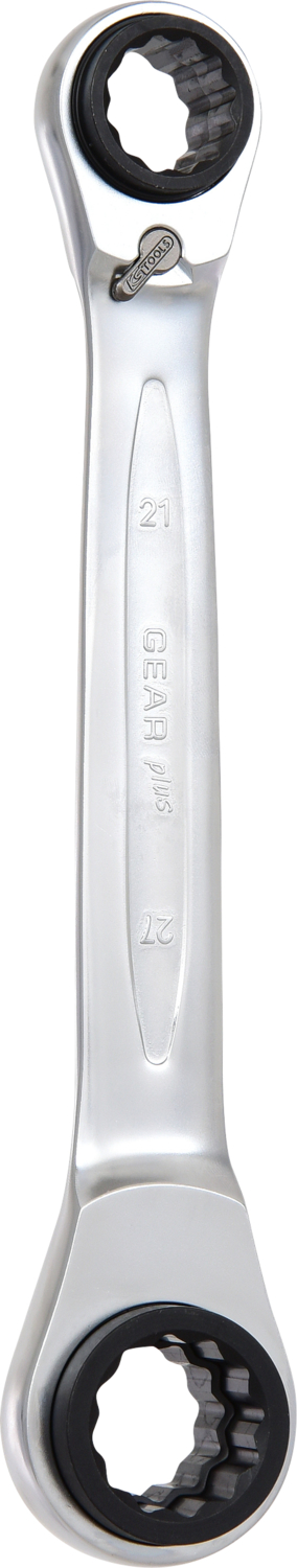 KS Tools 4 in 1 GEARplus umschaltbar Doppel-Ratschenringschlüssel