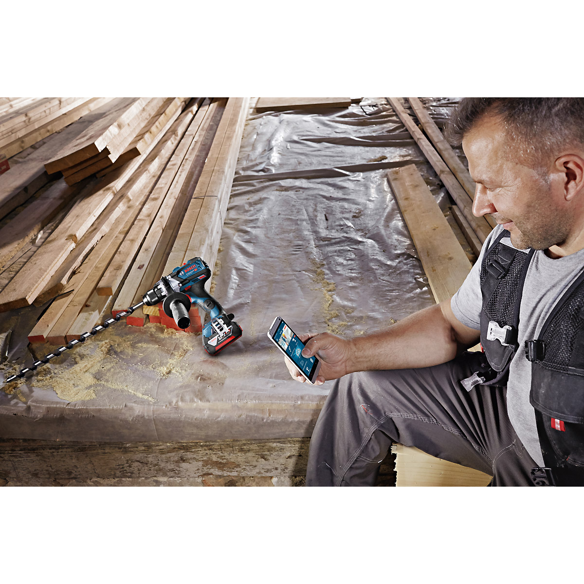Bosch Akku-Bohrschrauber GSR 18V-110 C, 2 x Akku ProCORE18V, Schnellladegerät, L-BOXX