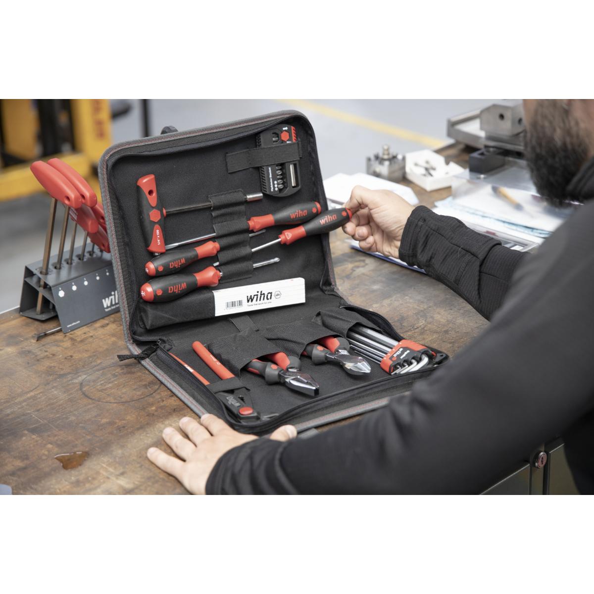 Wiha Werkzeug Set Mechaniker gemischt 32-teilges Set mit Werkzeugmappe