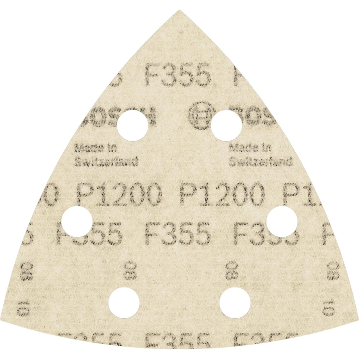Bosch PRO Schleifblatt F355, 6 Löcher, Klett, 5er-Pack