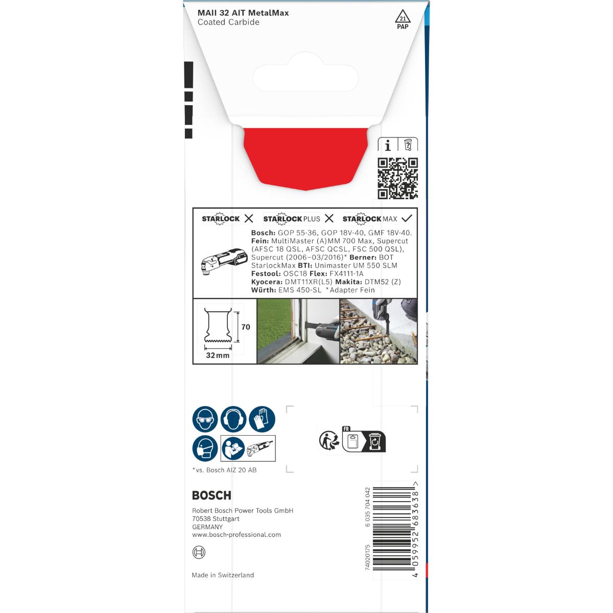 Bosch EXPERT MAII 32 AIT MetalMax Tauchsägeblatt, 32 x 70 mm