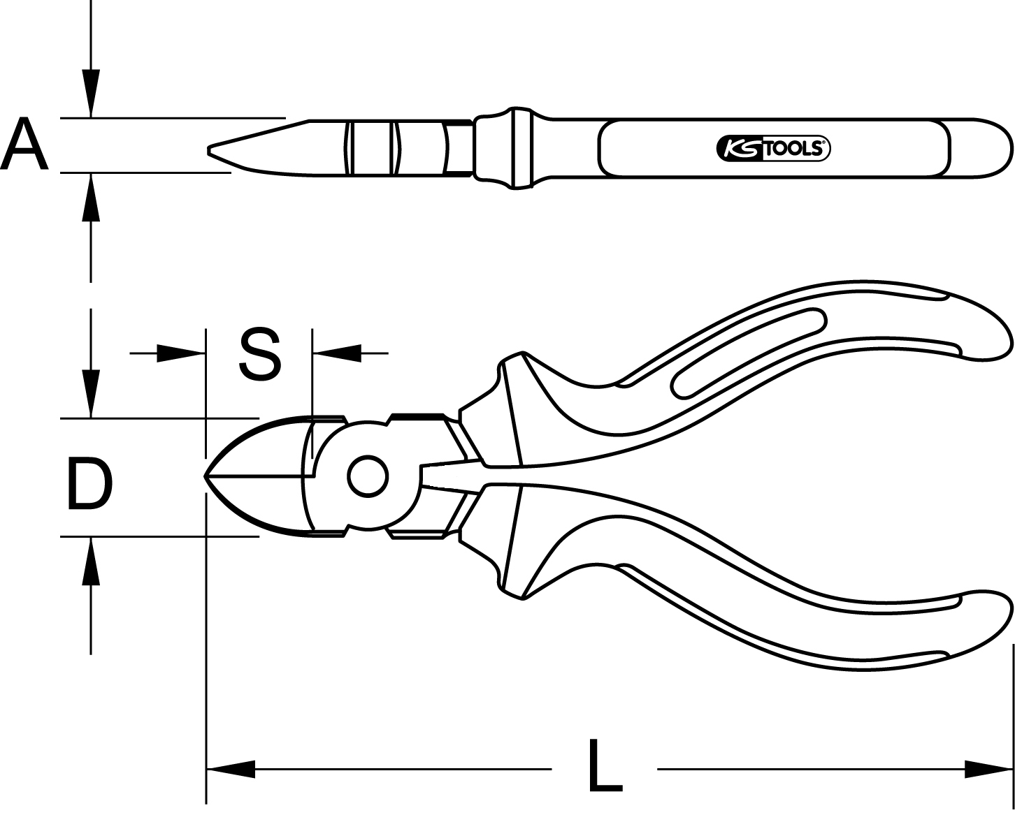 KS Tools TITANplus Diagonal-Seitenschneider, 160mm