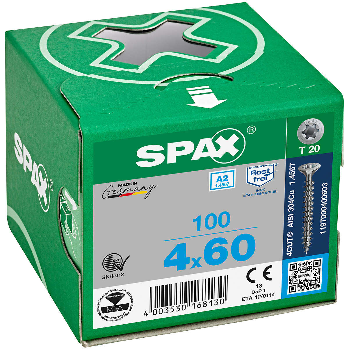 SPAX A2 Senkmultikopf T-Star Plus T20 Vollgewinde, 100 Stück