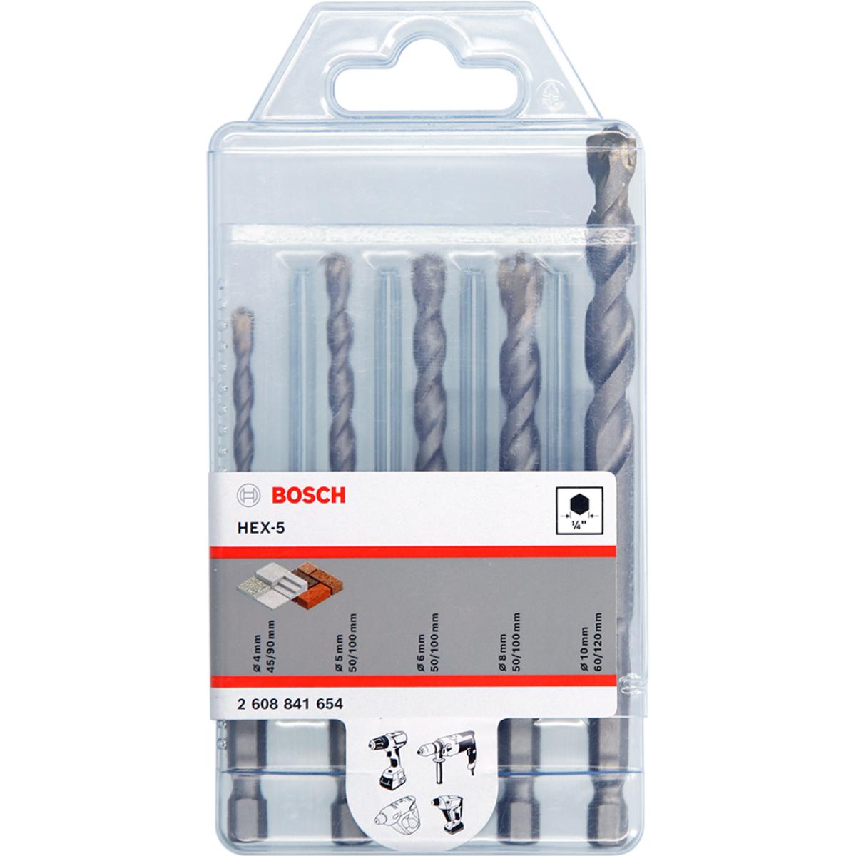 Bosch HEX-5 Betonbohrerset 5-tlg 4/5/6/8/1
