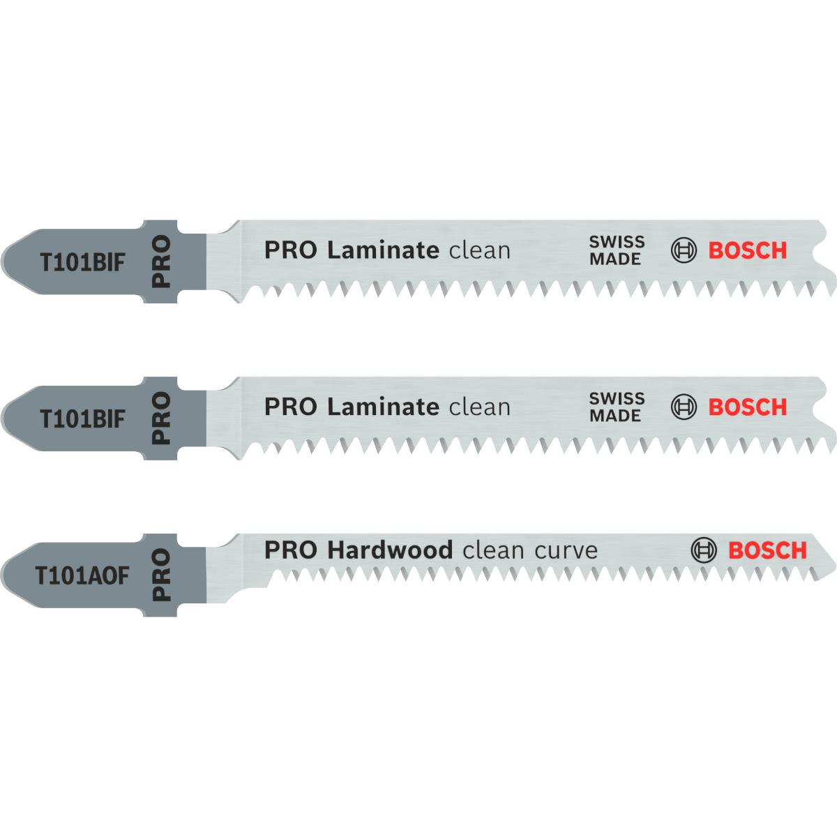 Bosch PRO Stichsägeblatt-Set Special for Laminate, 3-teilig, Einnockenschaft
