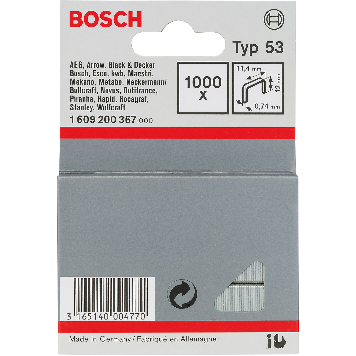 Bosch Feindrahtklammer Typ 53, 11,4mm breit