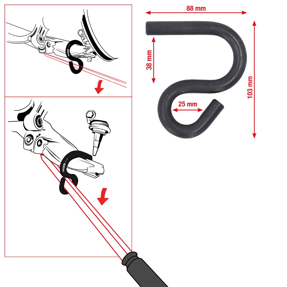KS Tools Universal-Achshebel-Haken