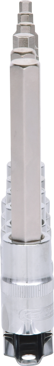 KS Tools 1/2" CHROMEplus Bit-Stecknuss-Satz Innensechskant, 6-tlg 5-12mm,lang