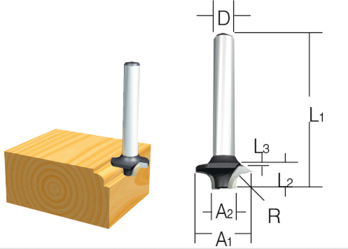 Makita Fräser Rundkanten 6mm - D-09357