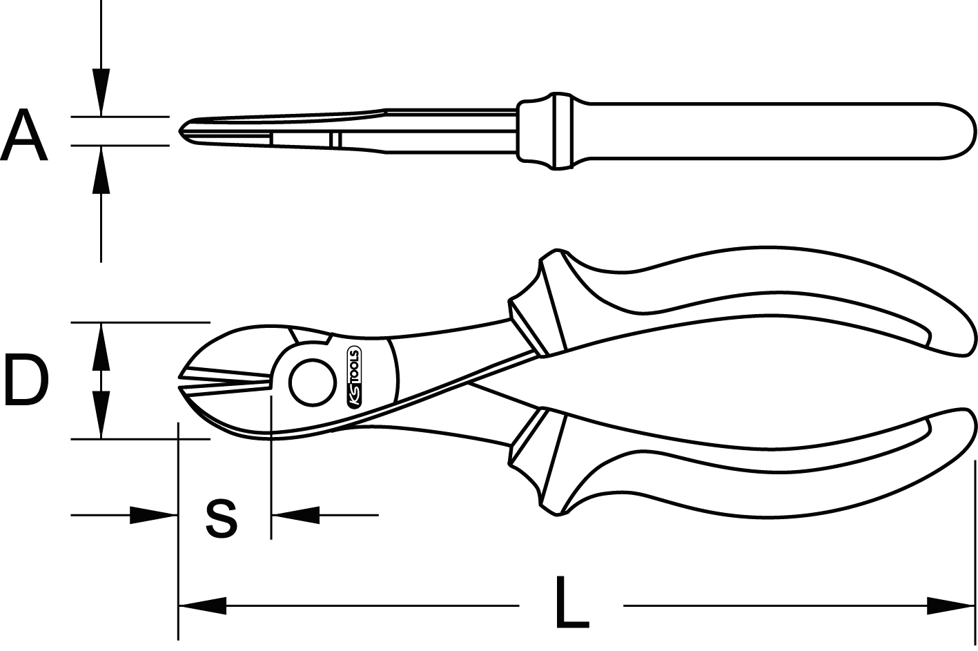 KS Tools ERGOTORQUE Kraft-Seitenschneider,260mm