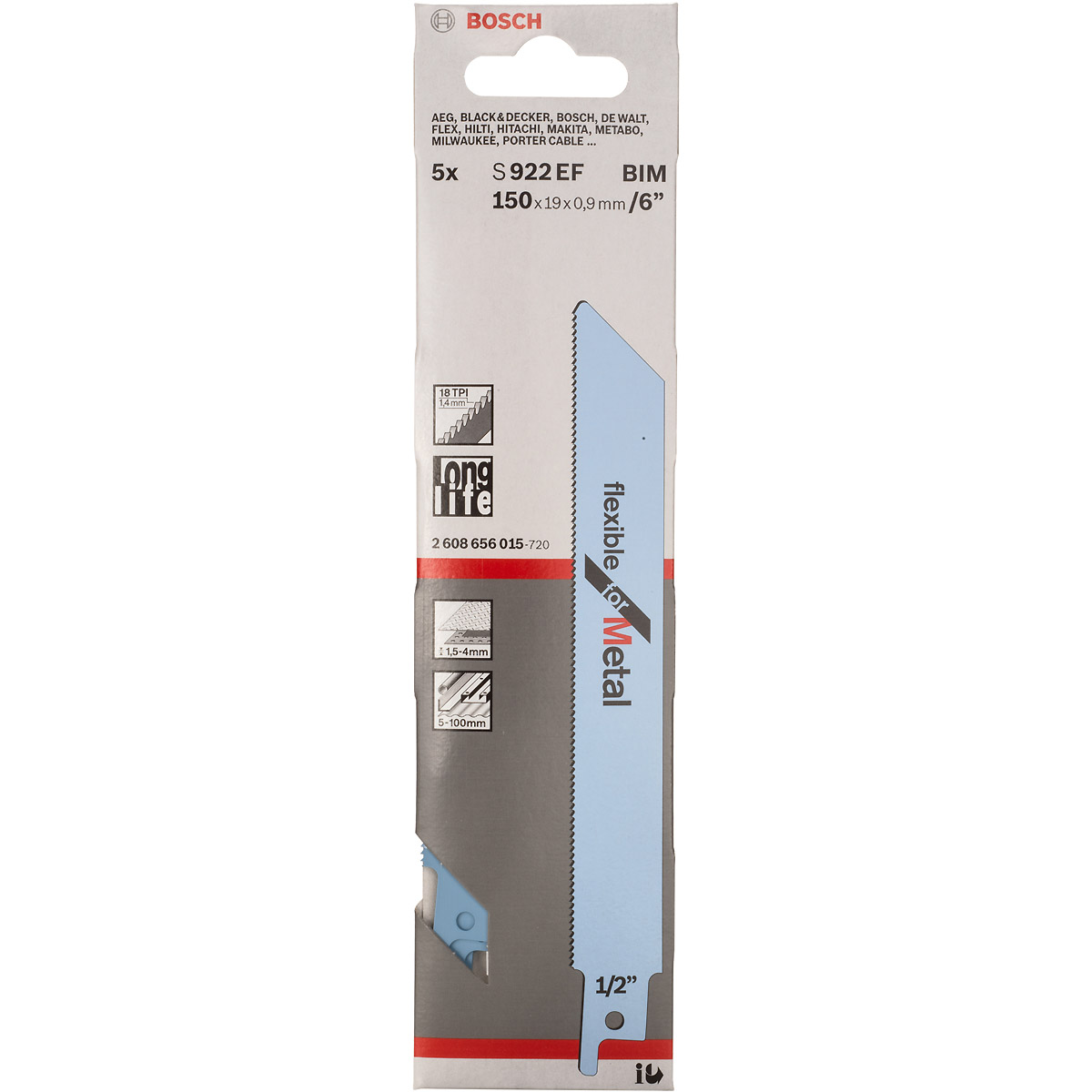 Bosch Säbelsägeblatt S 922 EF, Flexible for Metal