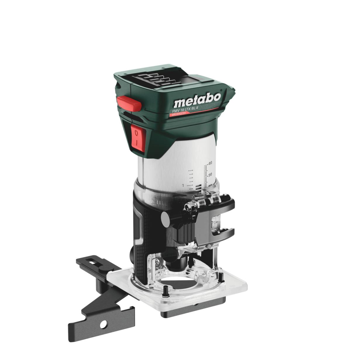 Metabo Akku-Kantenfräse FMV 18 LTX BL 8 - Spannzange 1/4 Zoll, metaBOX 145 L