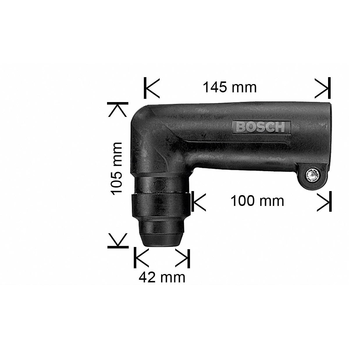 Bosch Winkelbohrkopf für leichte Bohrhämmer mit SDS plus Werkzeughalter, 43 mm