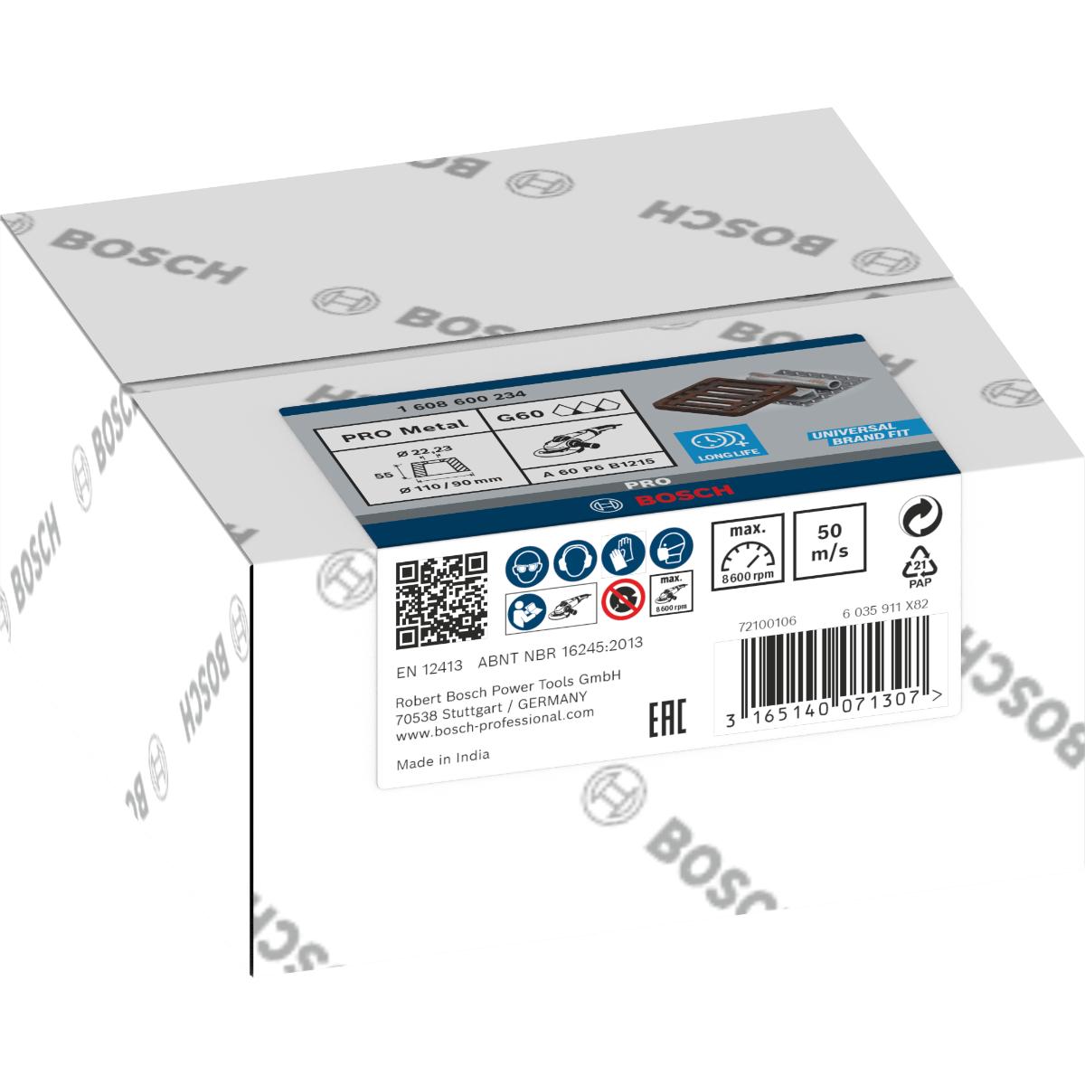 Bosch PRO Schleiftopf, konisch-Metall/Guss 90 mm, 110 mm, 55 mm