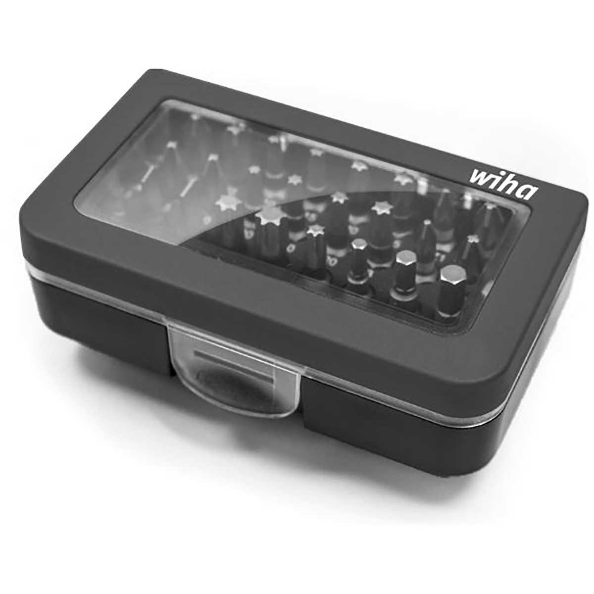 Wiha Bit Set Standard 25 mm gemischt 31-teilges Set 1/4 zoll C6,3 in Box mit Gürtelclip - 5 Stück