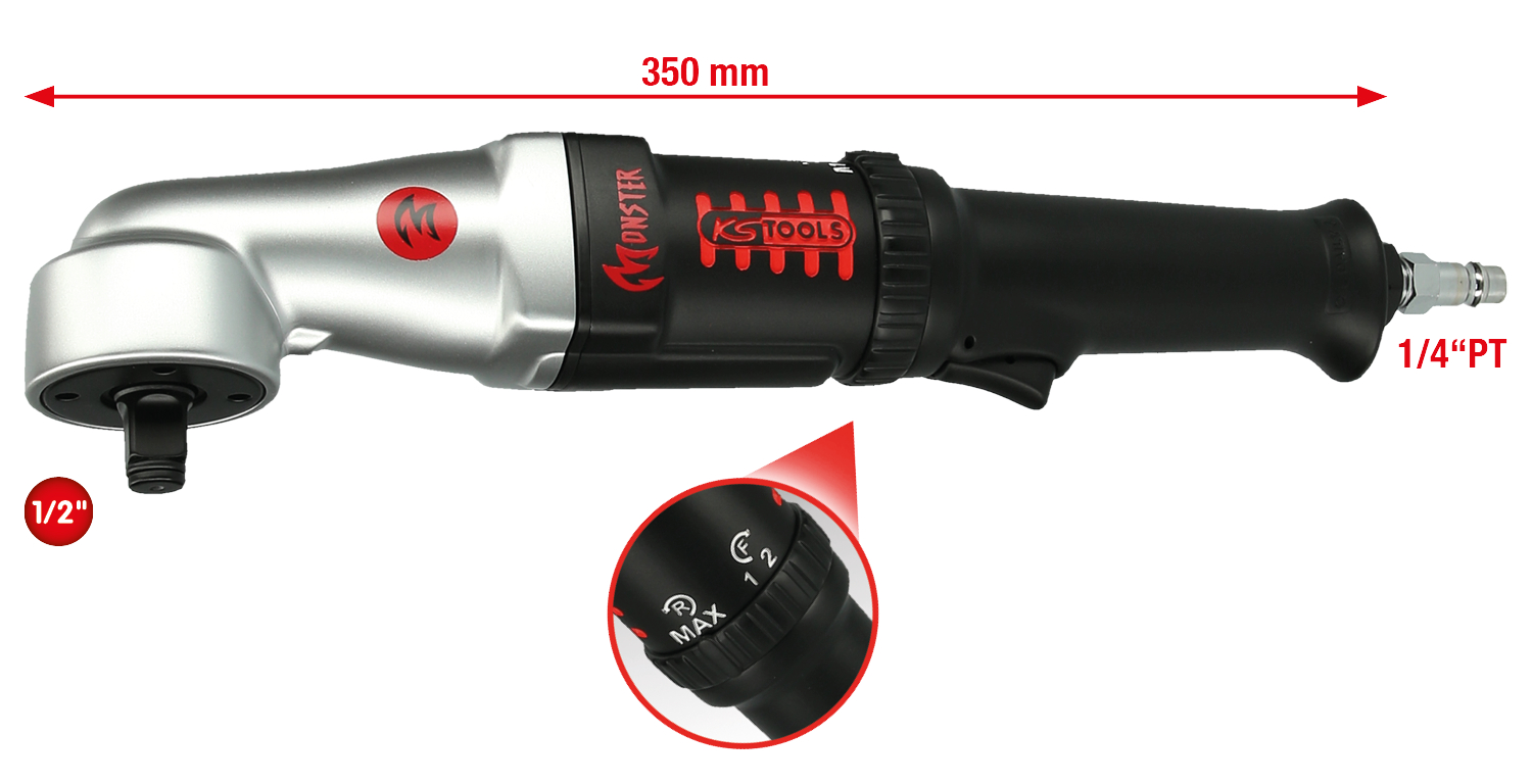 KS Tools 1/2" MONSTER Hochleistungs-Druckluft-Winkel-Schlagschrauber, 271 Nm