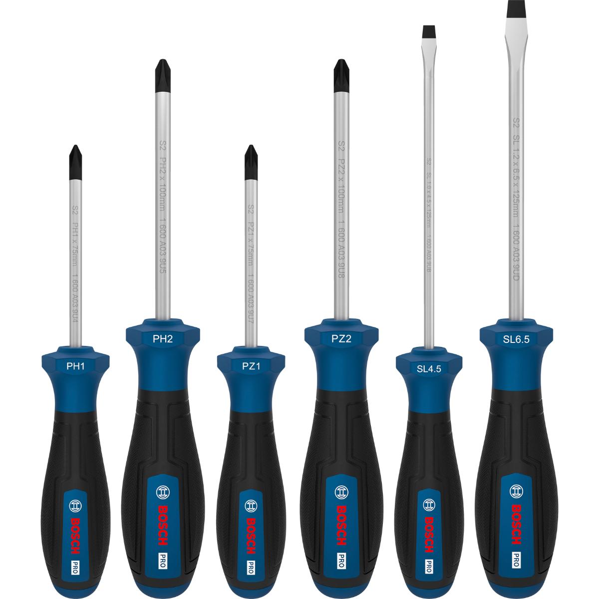 Bosch PRO Schraubendreher PH/PZ/SL, 6-teilges Set
