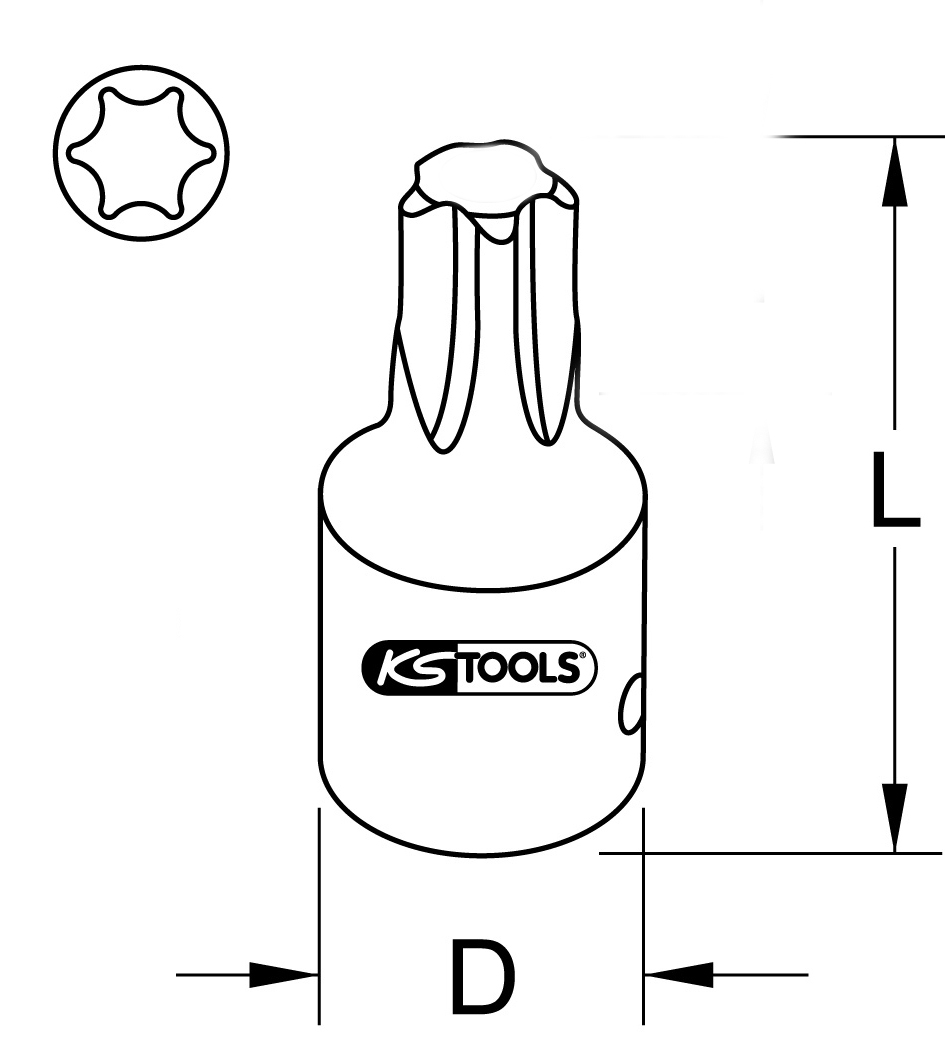 KS Tools 1/2" Kraft-Bit-Stecknuss Torx, kurz