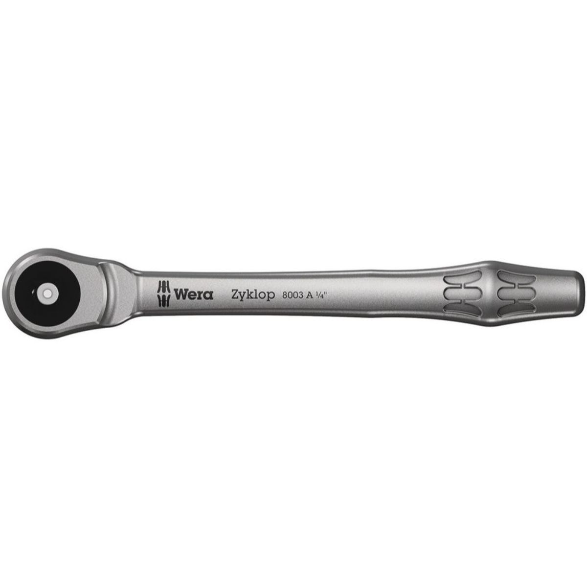 Wera 8003 A Zyklop Metal-Knarre mit Durchsteckvierkant mit 1/4"-Antrieb
