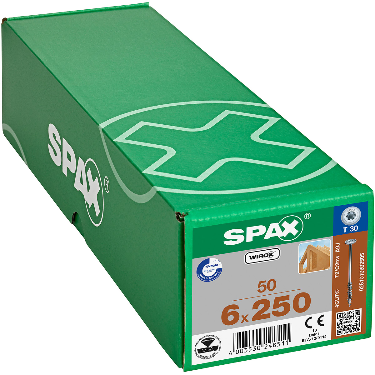 SPAX Tellerkopf T-Star Plus T30 Teilgewinde 4Cutfräser WIROX, 50 Stück