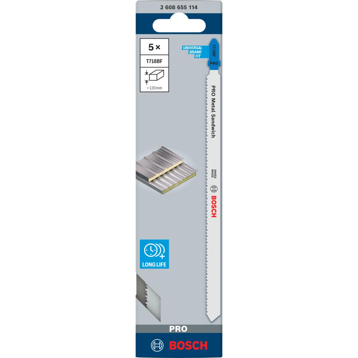 Bosch PRO Metal Sandwich T718BF Stichsägeblatt,180 mm - 5 Stück