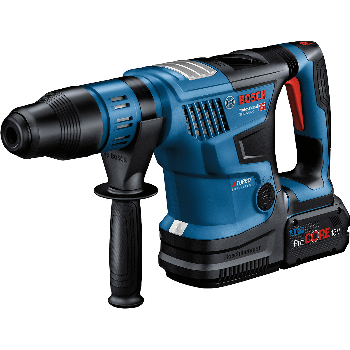 Bosch Akku-Bohrhammer BITURBO mit SDS max GBH 18V-36 C, 2 x Akku ProCORE18V 8.0Ah