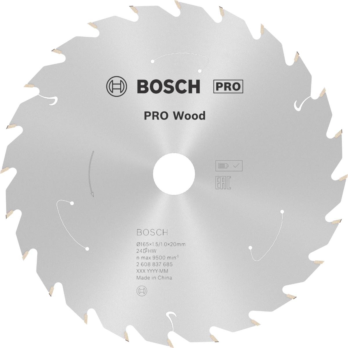 Bosch PRO Akku-Kreissägeblatt Standard for Wood H 160x20 T12, ø außen 165 mm