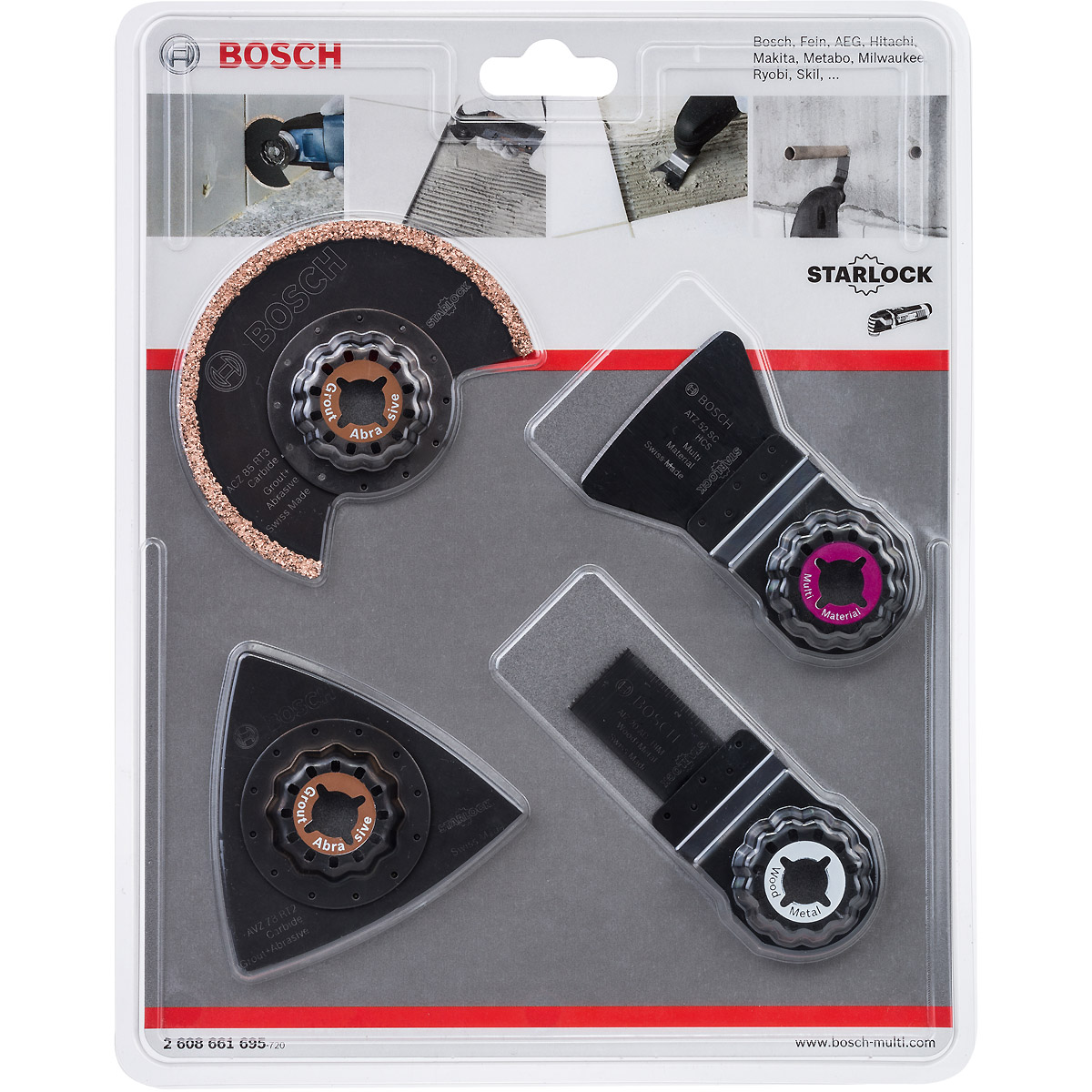 Bosch Starlock Fliesen-Set für Multifunktionswerkzeuge, 4-teilig