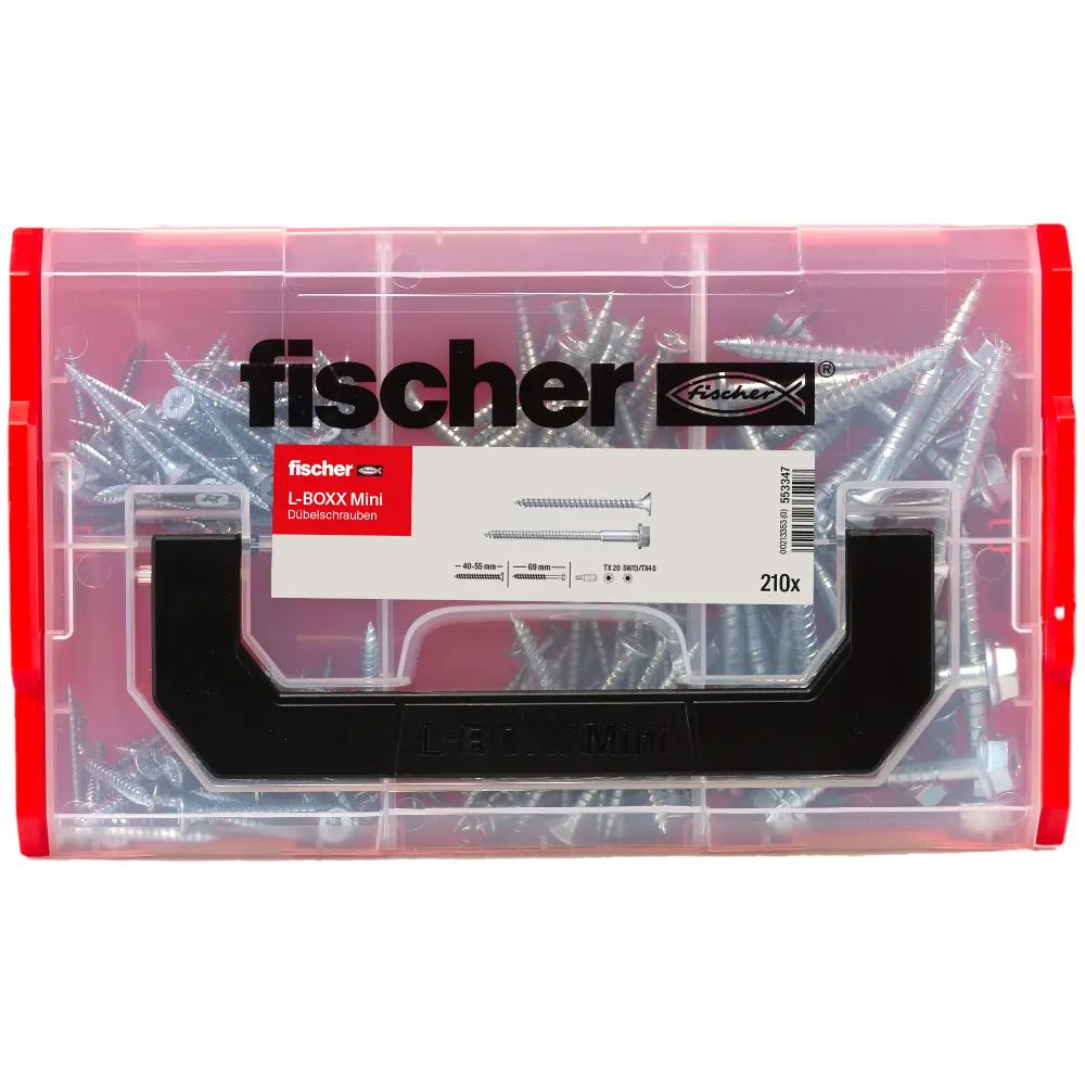Fischer Dübelsortiment L-BOXX mini Dübelschrauben (210 Teile)
