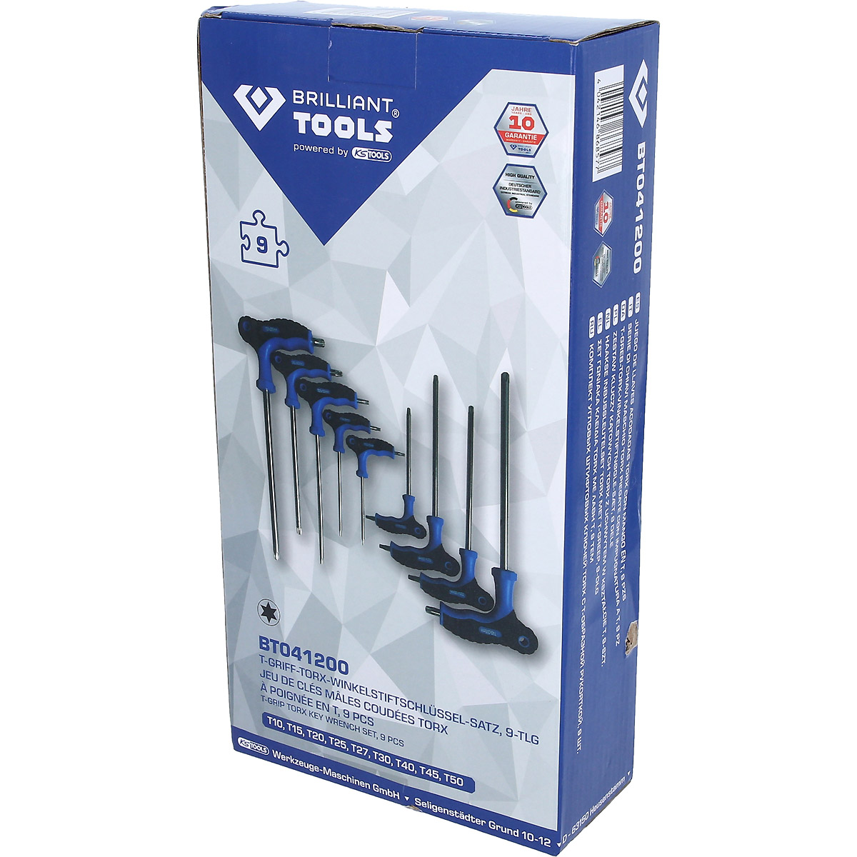 Brilliant Tools T-Griff-Torx® mit Stirnlochbohrung-Winkelstiftschlüssel