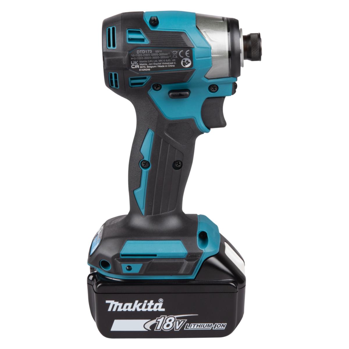 Makita Akku-Schlagschrauber 1/4 Zoll - 180 Nm - 0-3.800 U/min - DTD173RTJ
