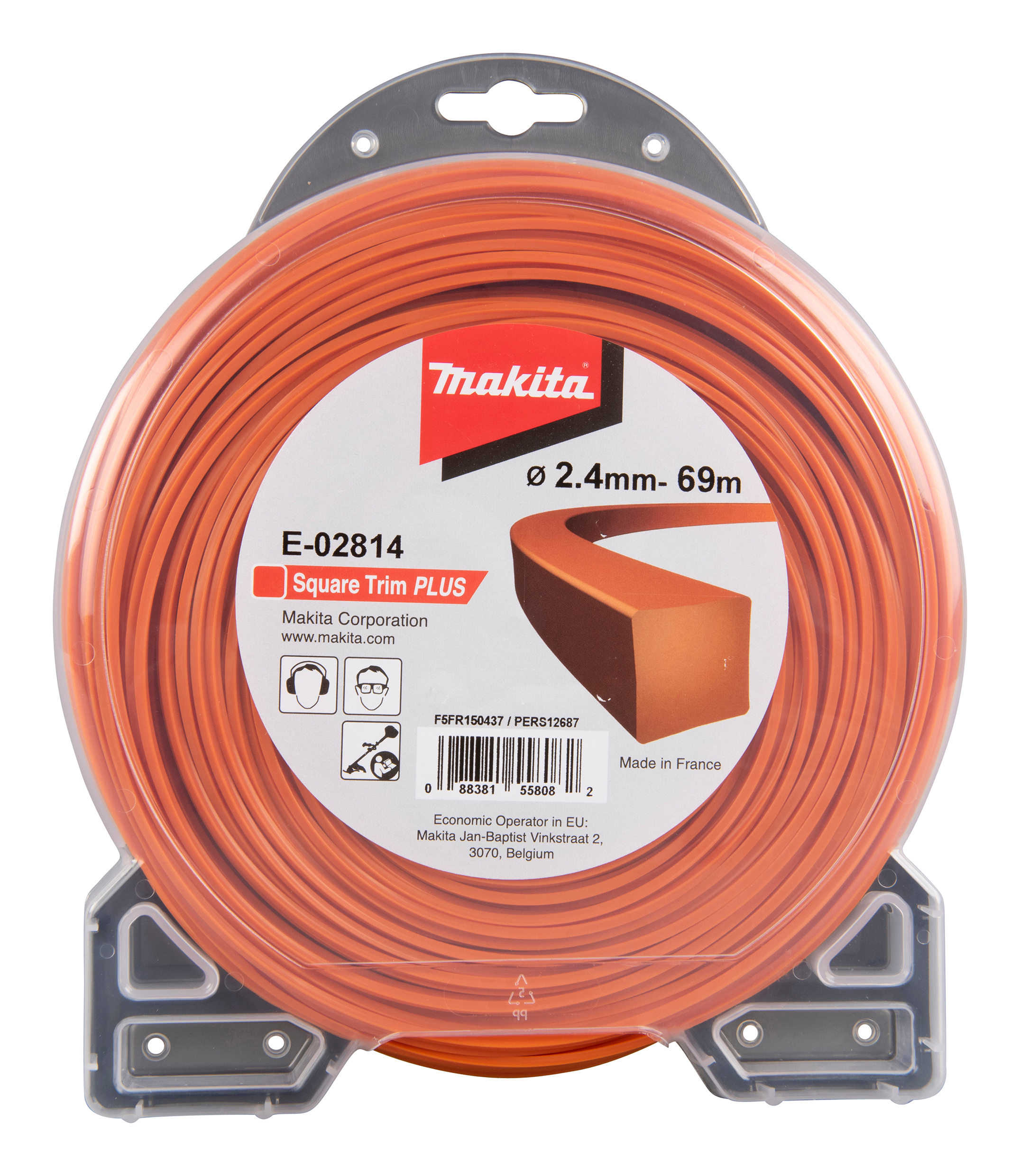 Makita Mähfaden 4kant, 2,4 mm x 69 m - E-02814