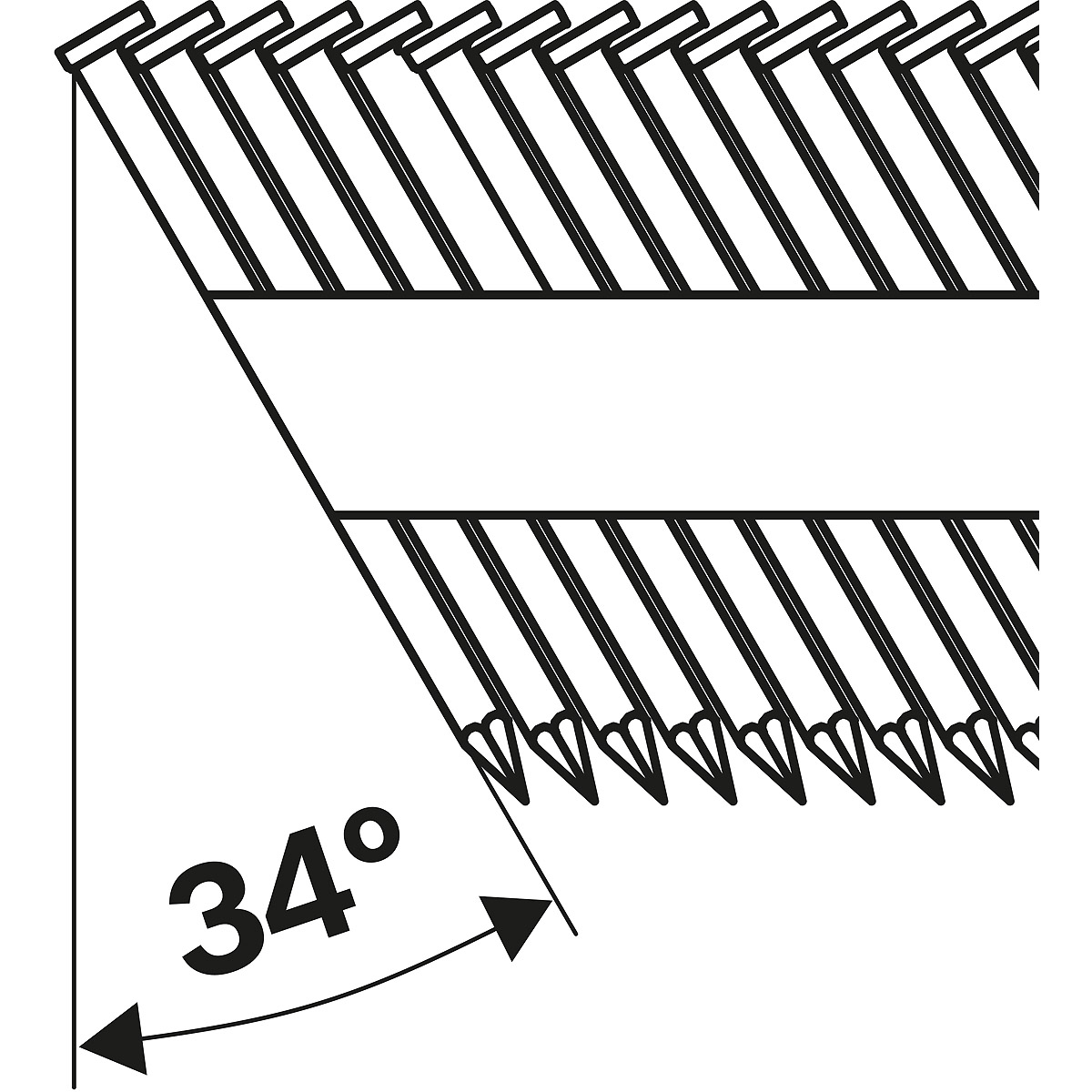 Bosch D-Kopf Streifennagel, blank, gerillt