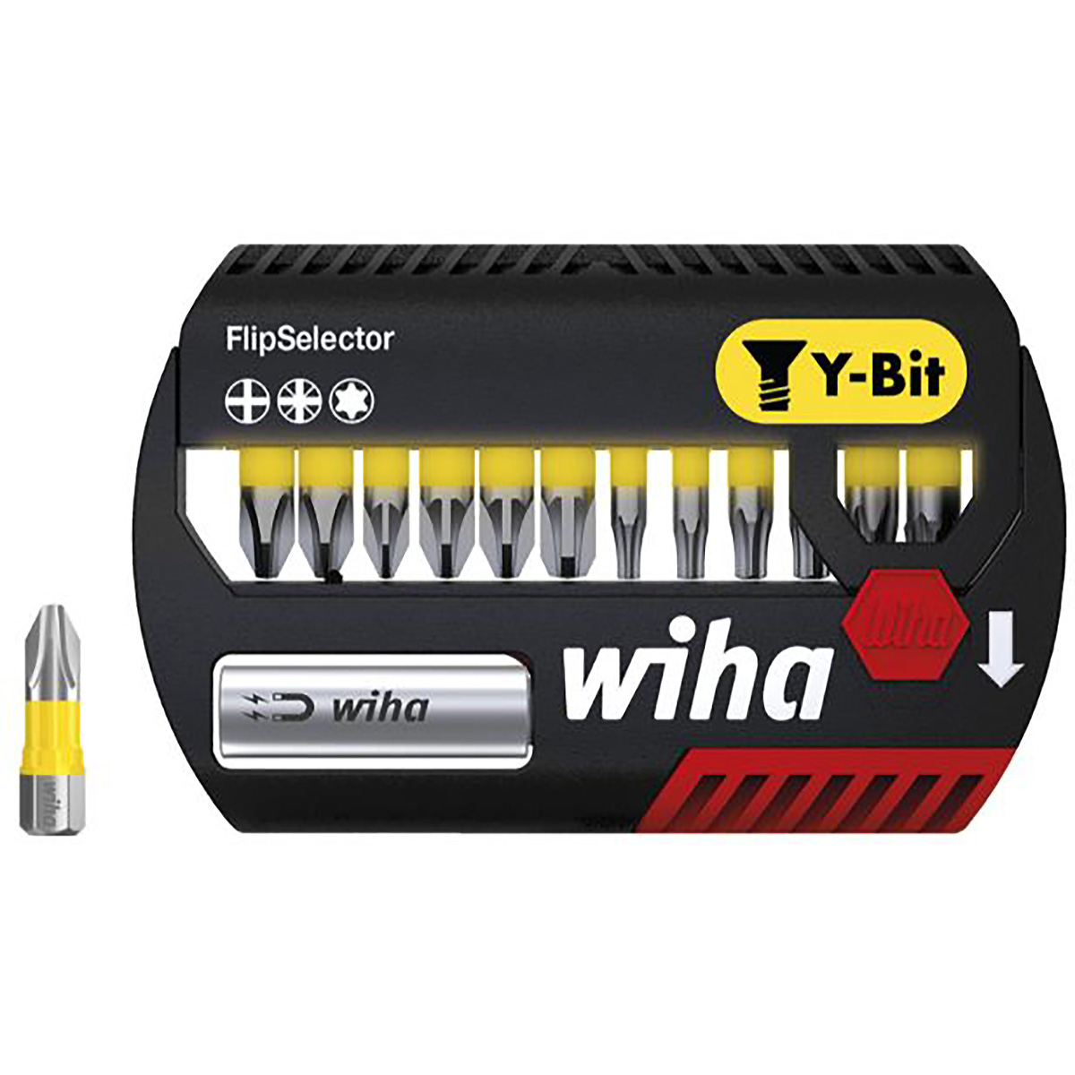 Wiha Bit Set FlipSelector Y-Bit 25 mm Phillips, Pozidriv, TORX 13-teilges Set 1/4 zoll C6,3