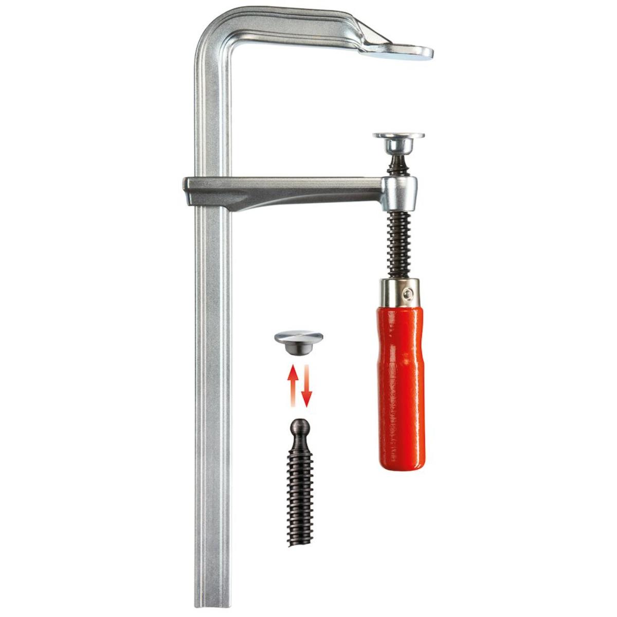 Bessey Original Ganzstahl-Schraubzwinge GZ mit bewährtem Holzgriff