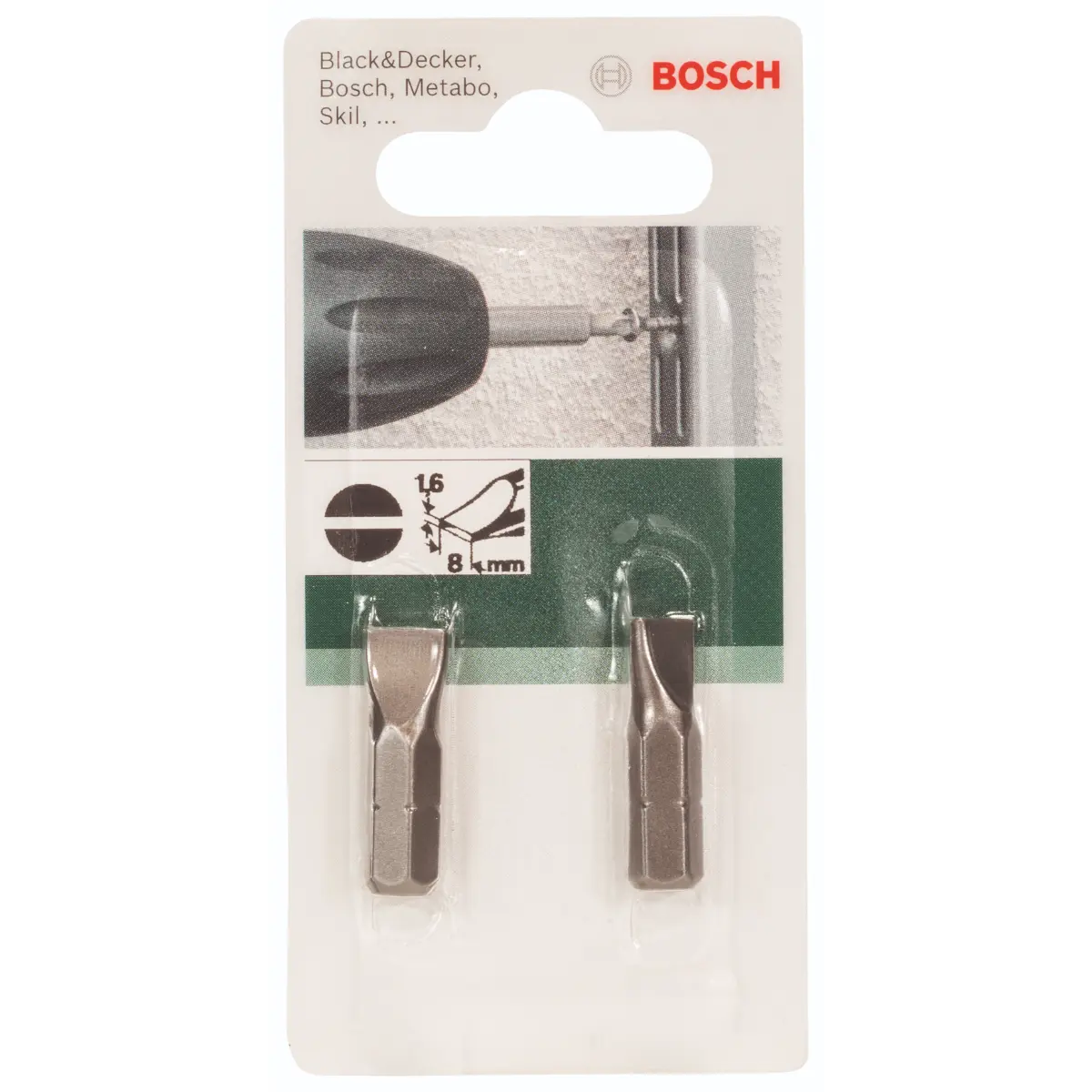 Bosch Schrauberbit Standard für Längsschlitzschrauben (S) Schlitz S 1,6 x 8,0