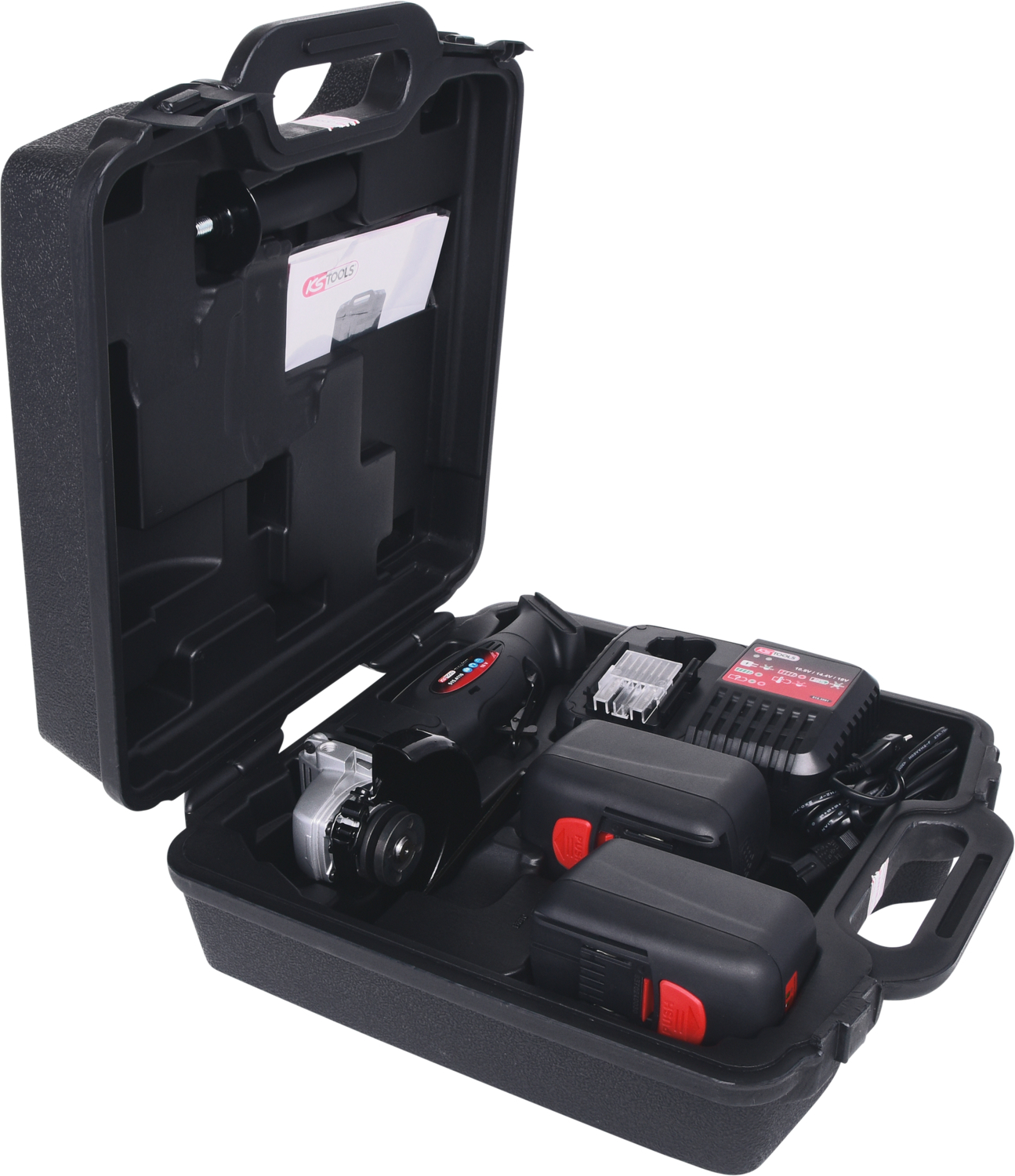 KS Tools Akku-Winkelschleifer 7000 U-min mit 1 Akku und 1 Ladegerät