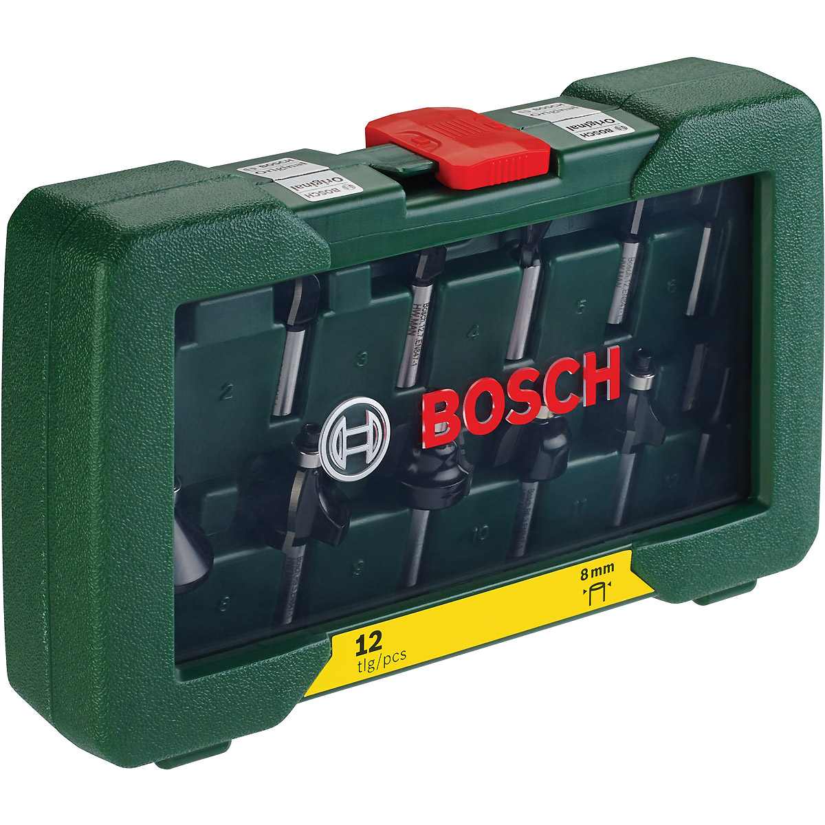 Bosch HM-Fräser-Set mit 8 mm Schaft, 12-teilig