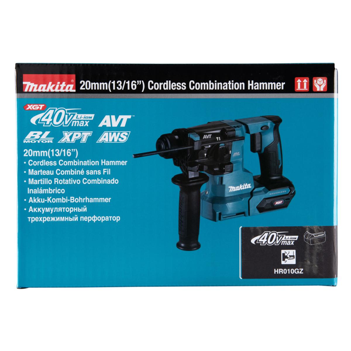 Makita Akku-Kombihammer 40V max. - SDS-PLUS - 2,1 J - 20 mm - HR010GZ