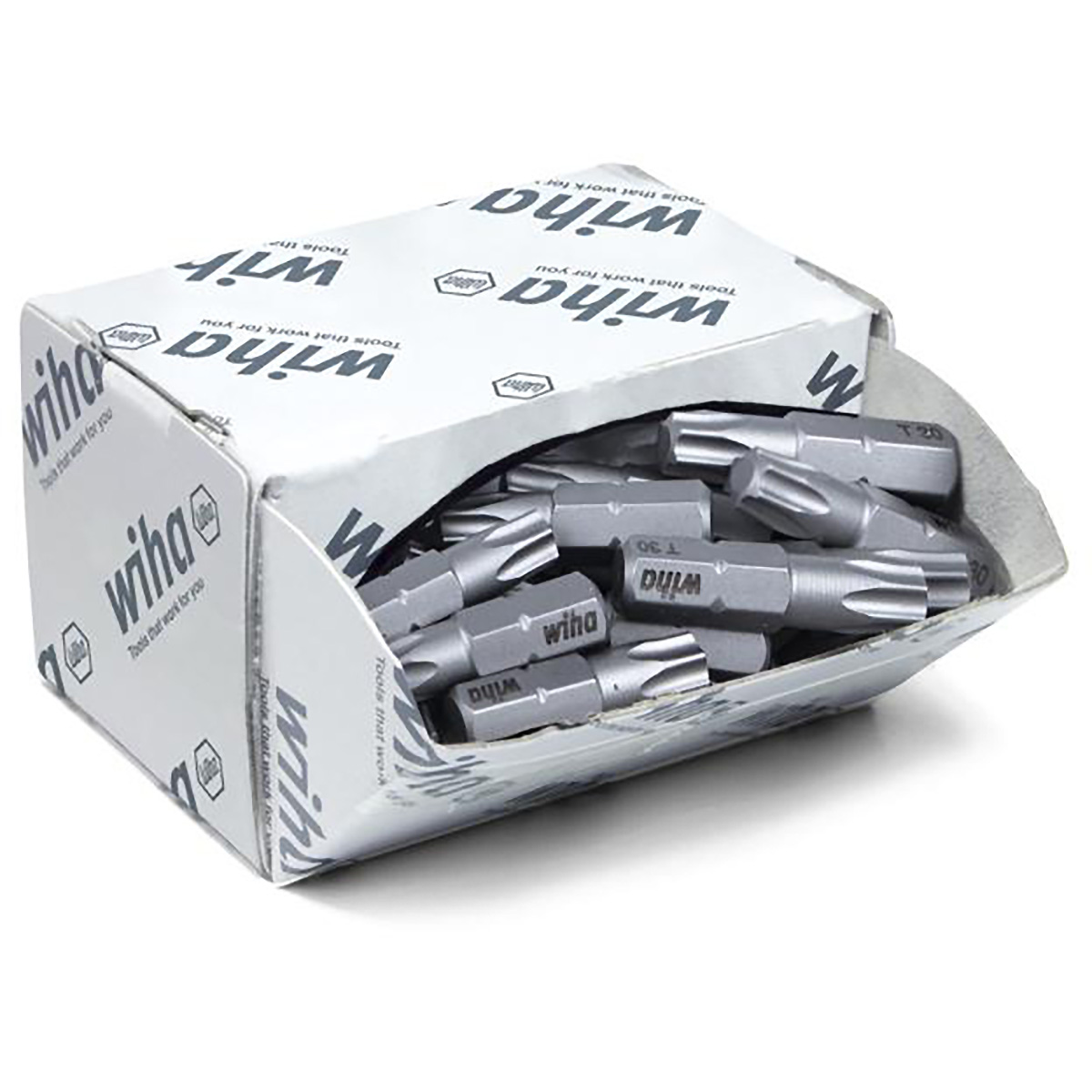 Wiha Bit Set Standard 25 mm TORX (T30) 50-teilges Set 1/4 zoll C6,3 in Großpackung
