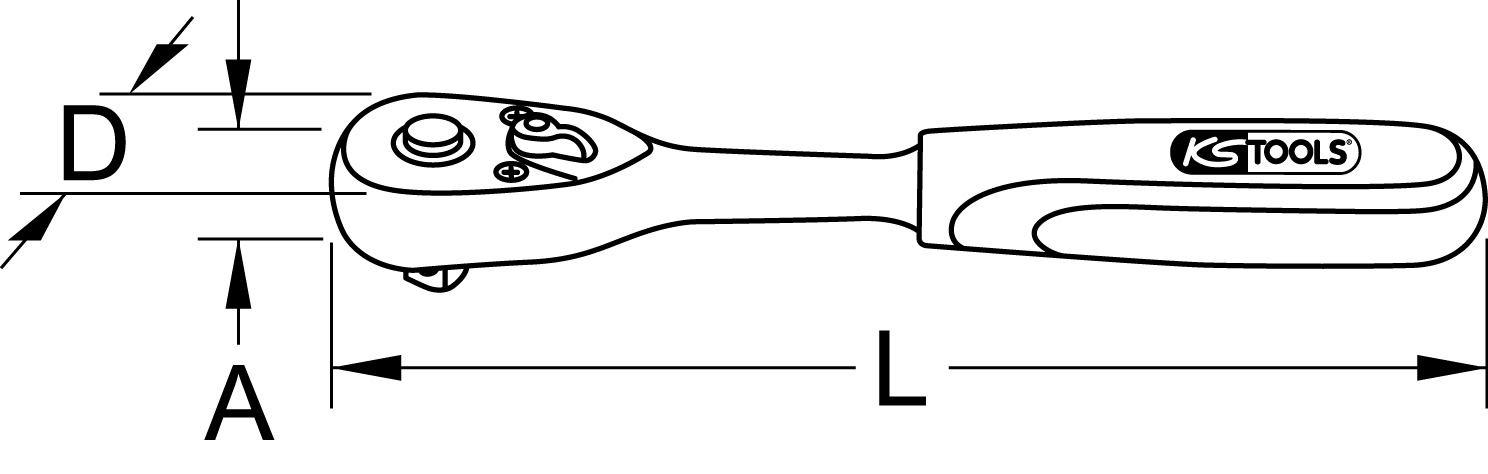 KS Tools 3/8" Gelenk-Umschaltknarre, 72 Zahn