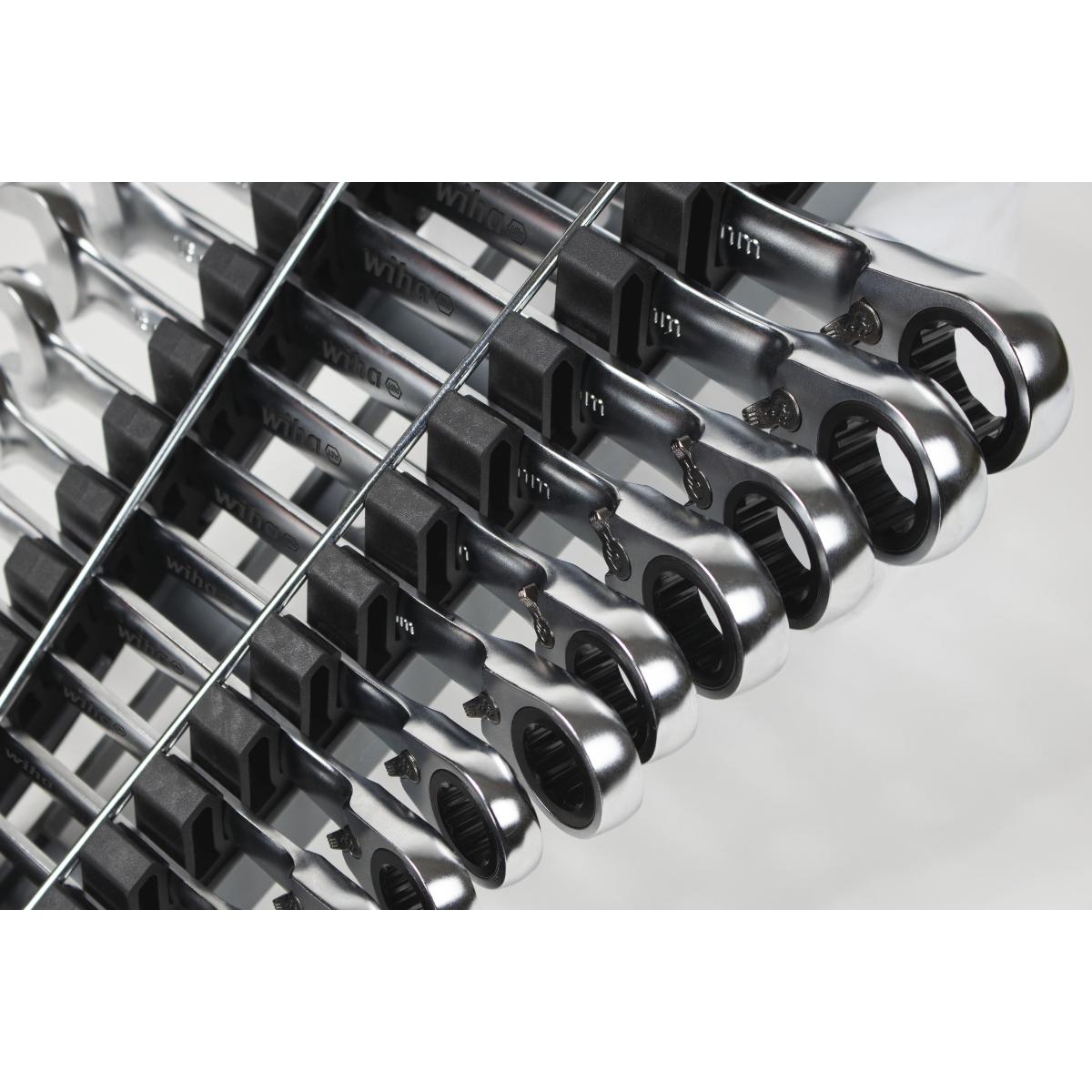Wiha Ringratschen-Gabelschlüssel Set 12-teilges Set umschaltbar in Halter