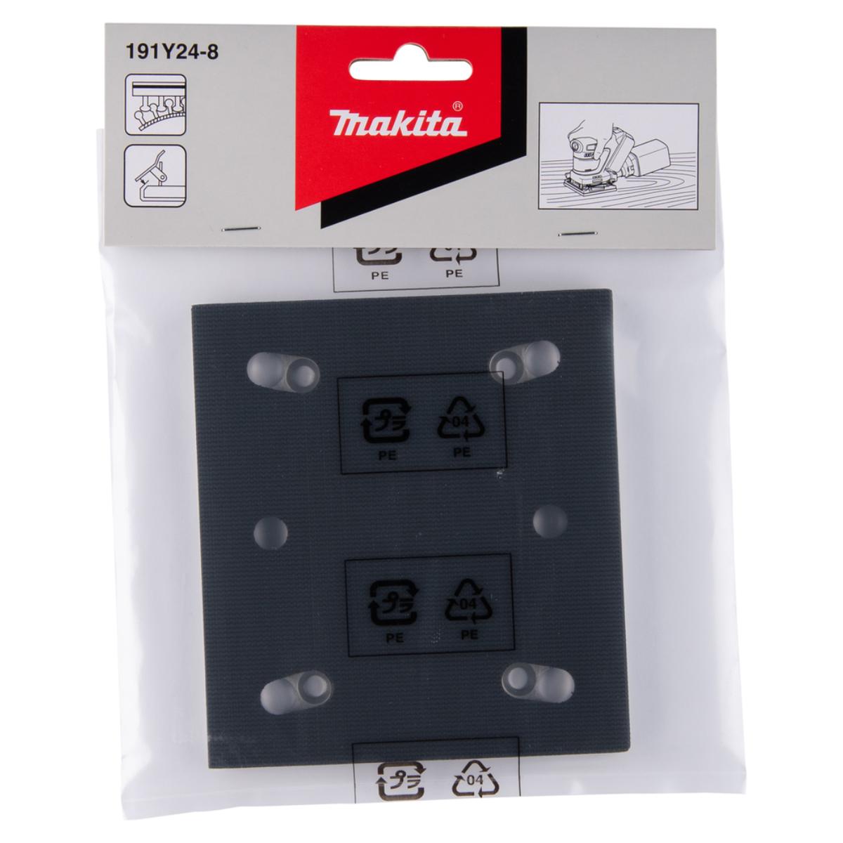Makita Grundplatte Klett quadratisch für Schleifpapier 114x102 mm - Für DBO480/DBO484 - 191Y24-8